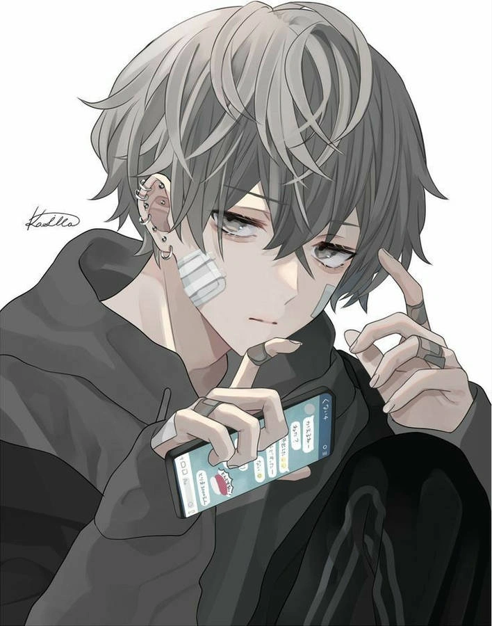 Alt boy pfp with under-eye bandage and dark anime styling for expressive profile use