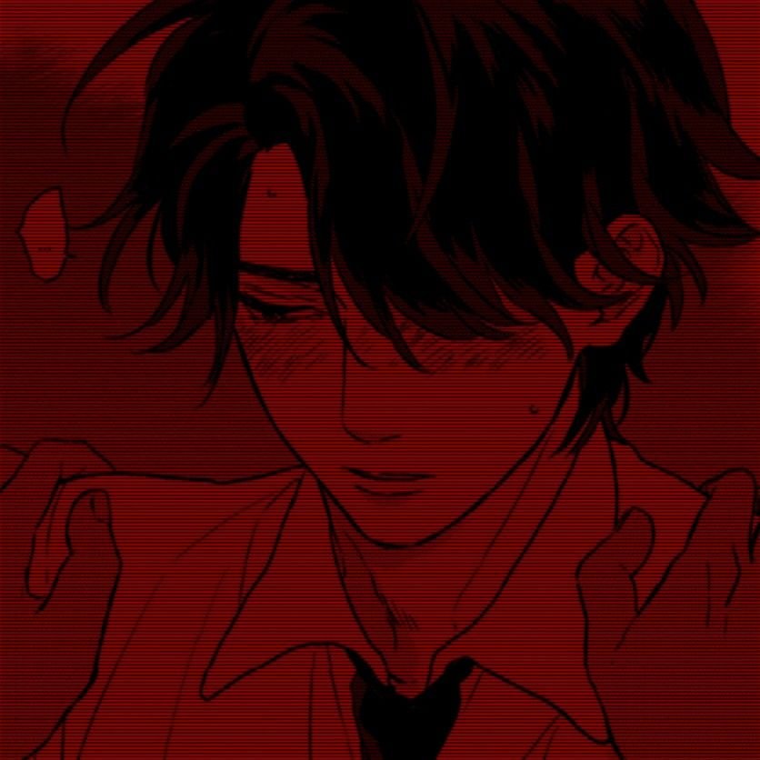 Anime boy red pfp with streetwear beanie and urban glow for casual stylish profile pictures