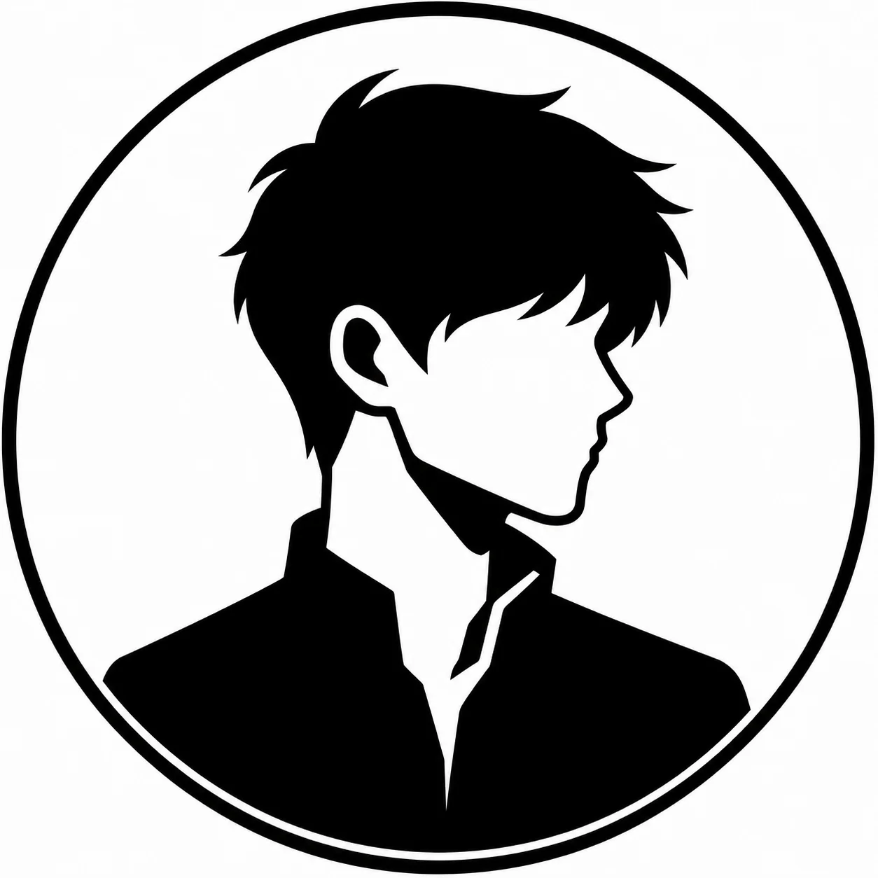 Minimal black and white pfp icon with strong outline for Steam, gaming, and Discord profile clarity