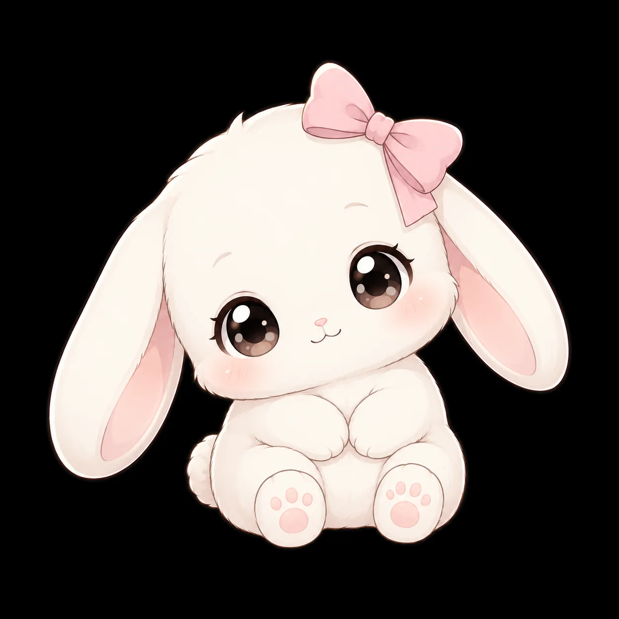Soft pastel black pfp chibi character with lavender hair and tiny floating stars for a dreamy, cute Instagram profile