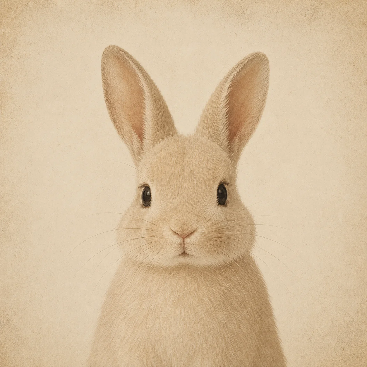 Aesthetic bunny pfp in cream and beige vintage tones for minimalist Instagram profile pictures
