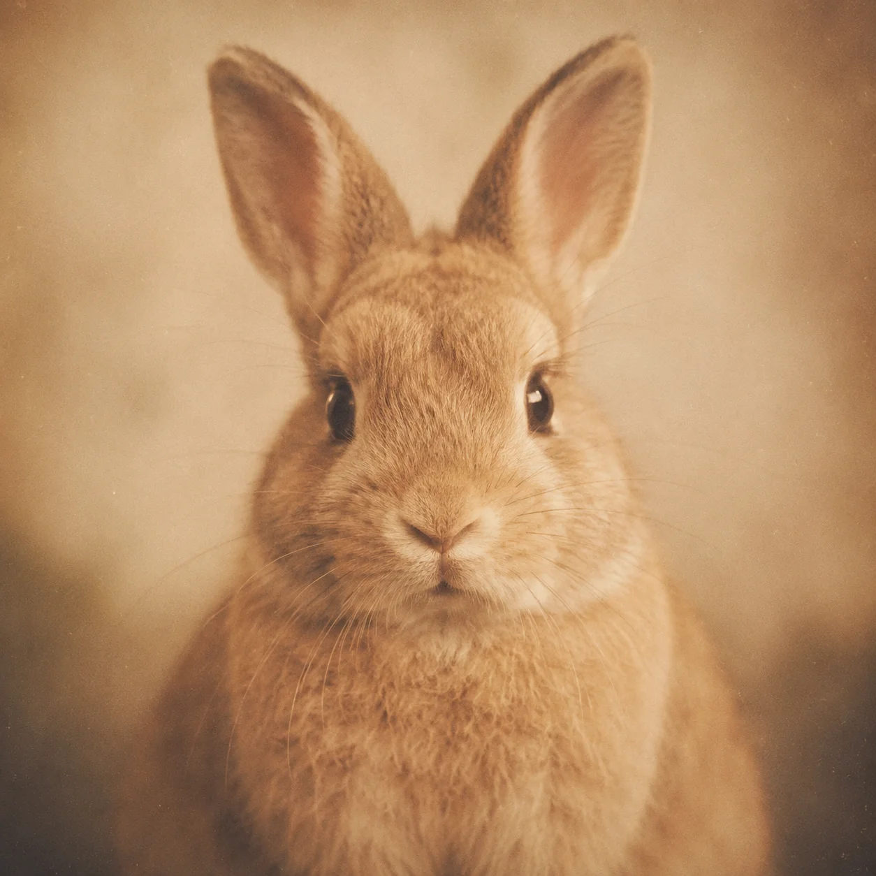 Soft film photography bunny pfp with warm tones for aesthetic Instagram profile pictures