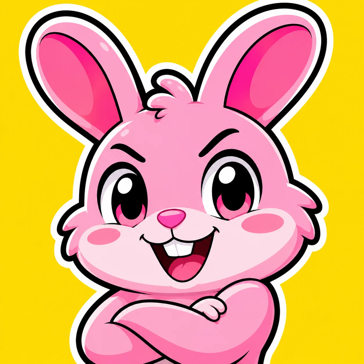 Bold sticker bunny pfp with high contrast for TikTok profile pictures