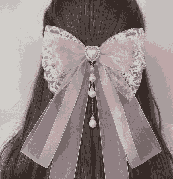 Vintage coquette pfp with bow lace and pearl close-up styling for romantic social avatars