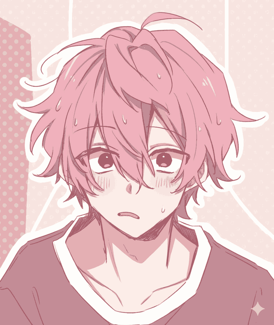 Soft anime coquette boy pfp with blush shadows for aesthetic Discord and TikTok avatars