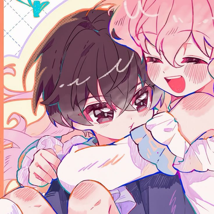 Matching anime coquette pfp with ribbon details for Discord duo profile icons
