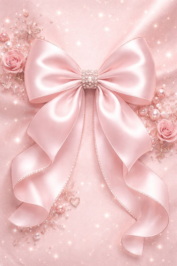 Vintage pink coquette pfp with pearl bow accents for romantic Instagram and Discord avatars