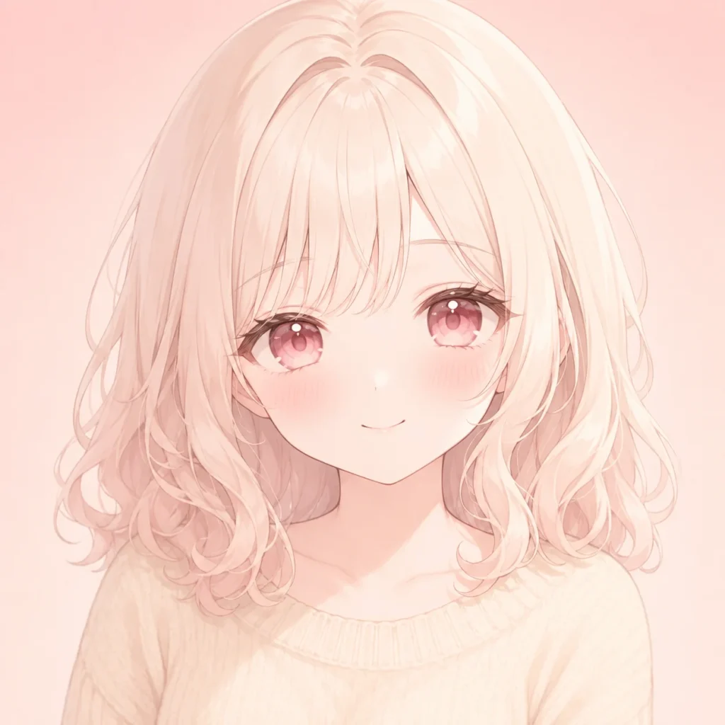 Cute pink kawaii pfp with marshmallow cream tones for Instagram and Pinterest icons