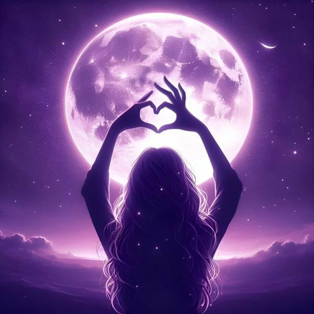 Dreamy purple avatar under moonlight with soft shadows for aesthetic social media profile pictures