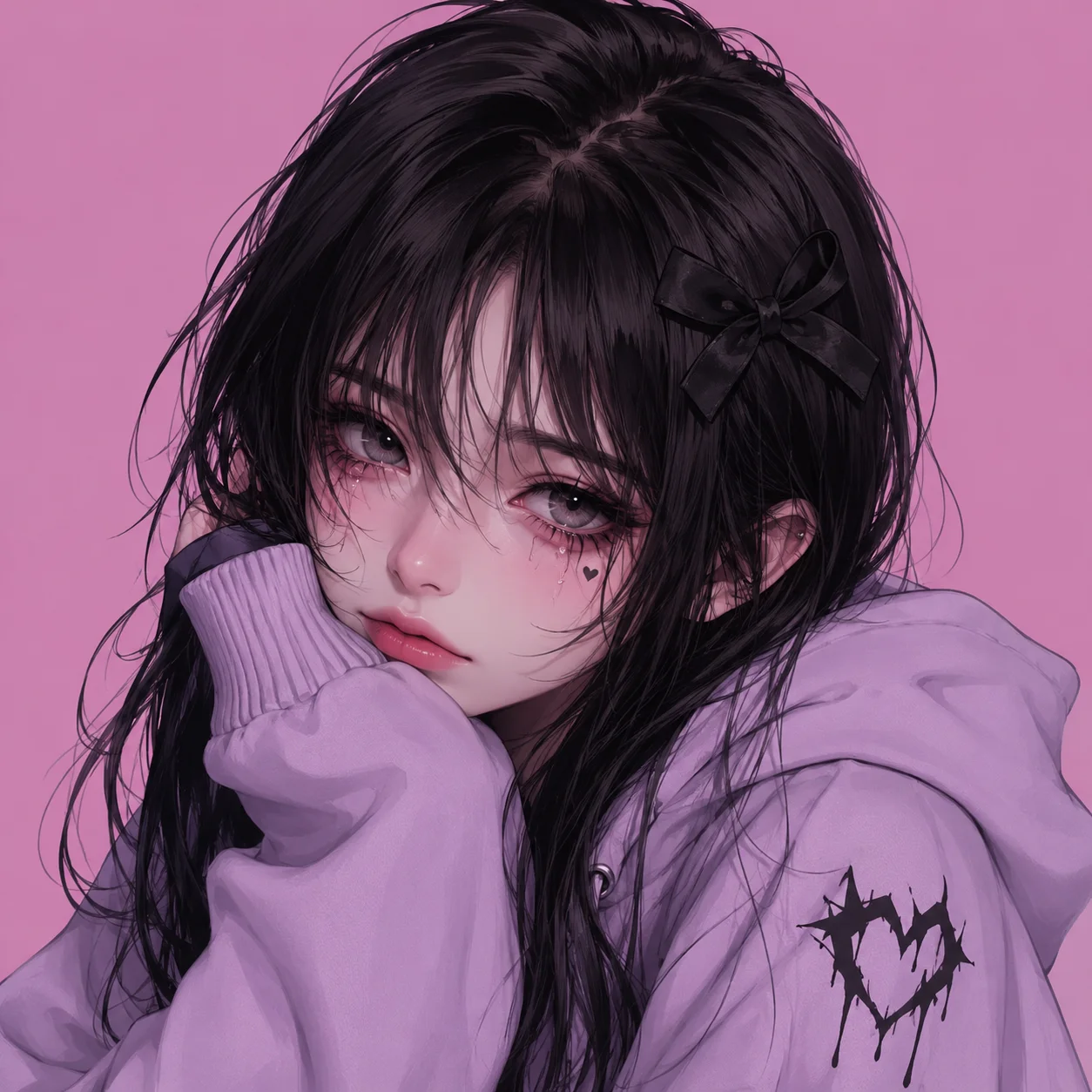 Emo pfp wrapped in a cozy blanket with bedroom lighting for soft aesthetic profile pictures