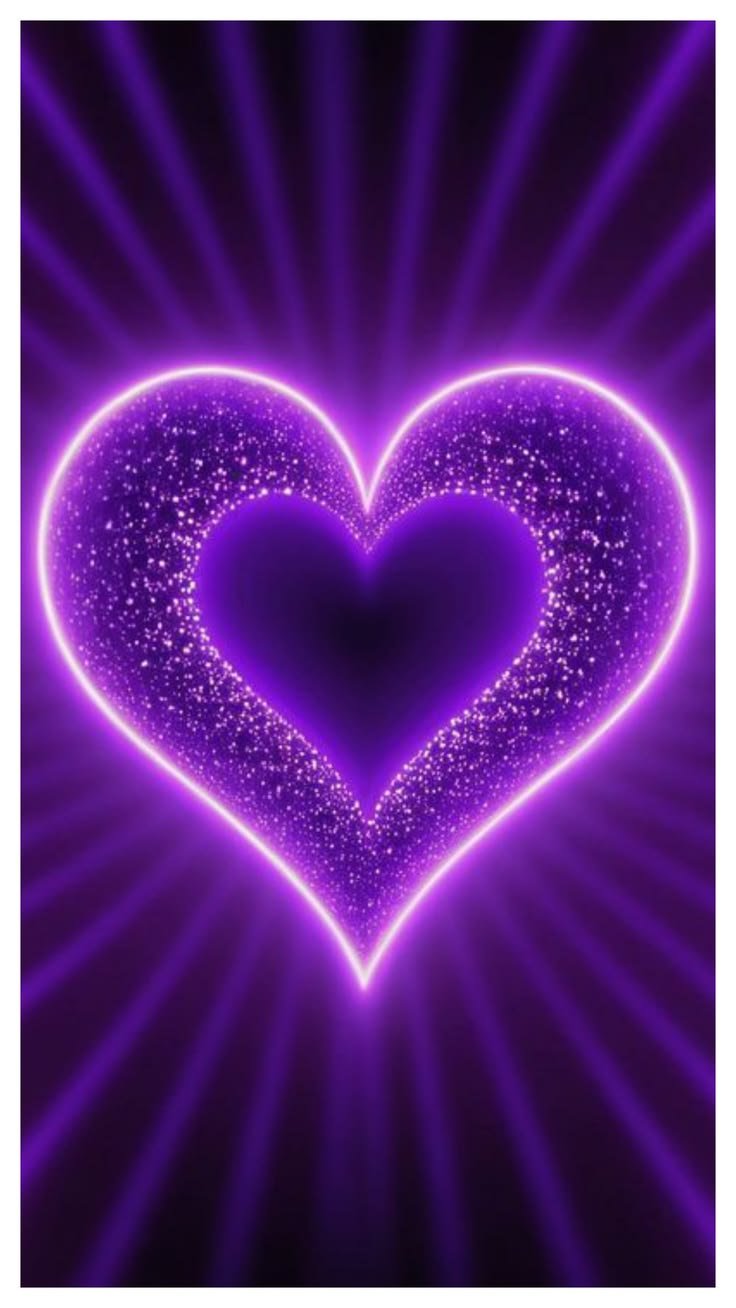 Glossy purple profile picture with glowing heart accents for cute aesthetic Discord and TikTok icons