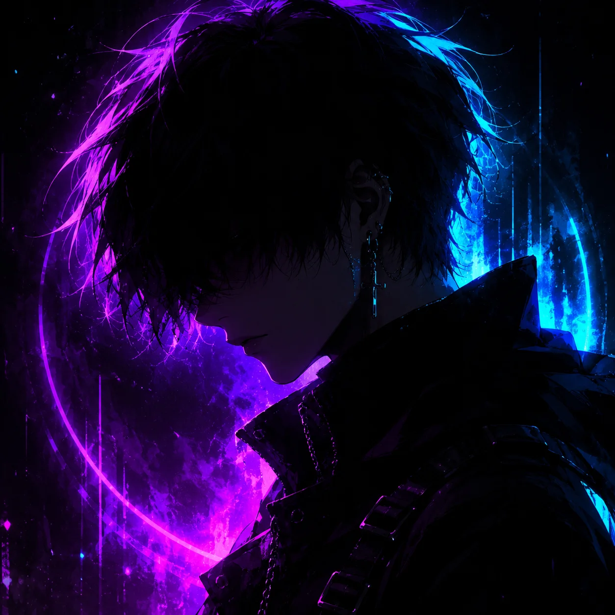 Grayscale alt avatar with smoke silhouette and moody contrast for dark social profiles