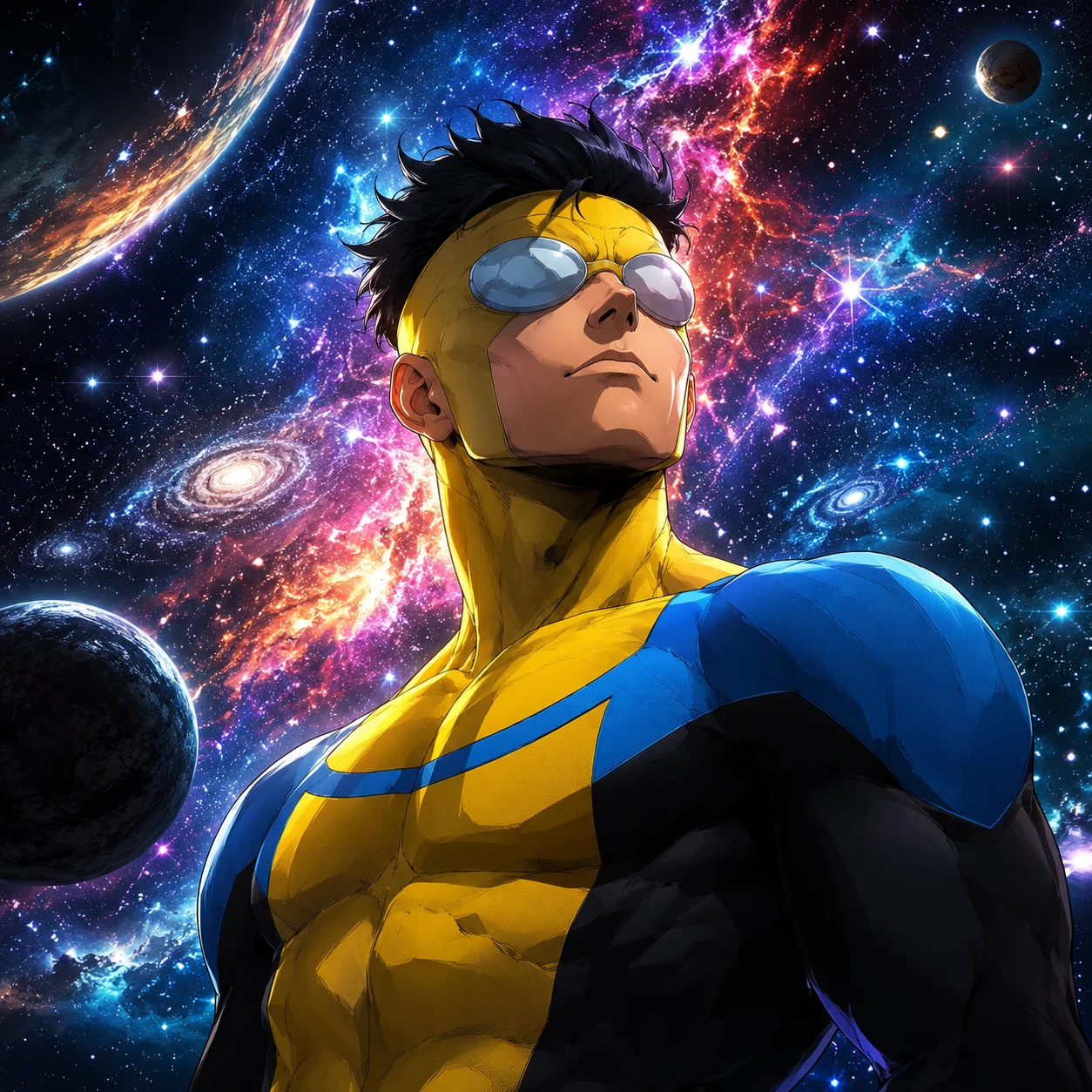 4K cosmic space invincible pfp with detailed nebula background for HD sci-fi Discord profiles