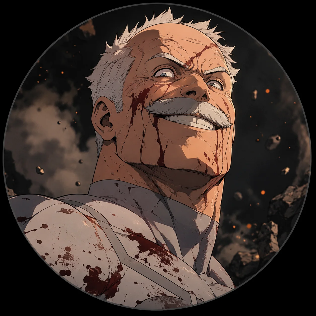 Funny Conquest smug grin invincible pfp with villain smirk ideal for chaotic Discord avatars