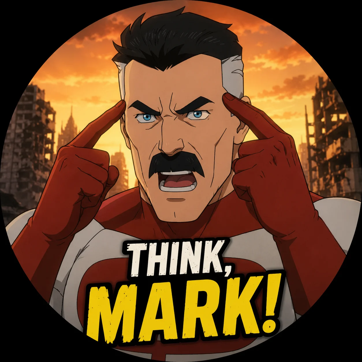 Funny Think Mark Omni-Man invincible pfp with lecturing pose perfect for meme Discord profiles
