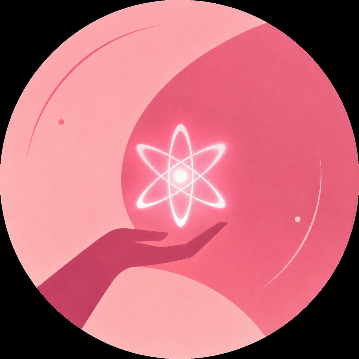 Minimalist Atom Eve invincible pfp with pink shape design for aesthetic Discord girl profiles