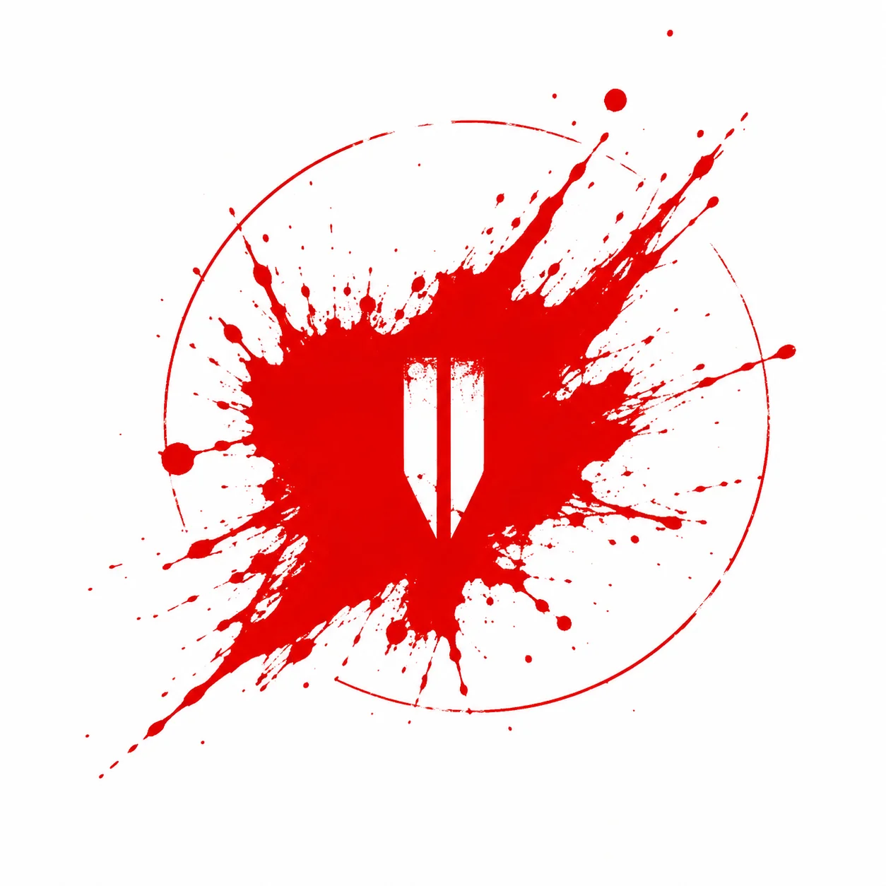 Abstract blood splatter minimalist invincible pfp with red accent for edgy Discord icon avatars