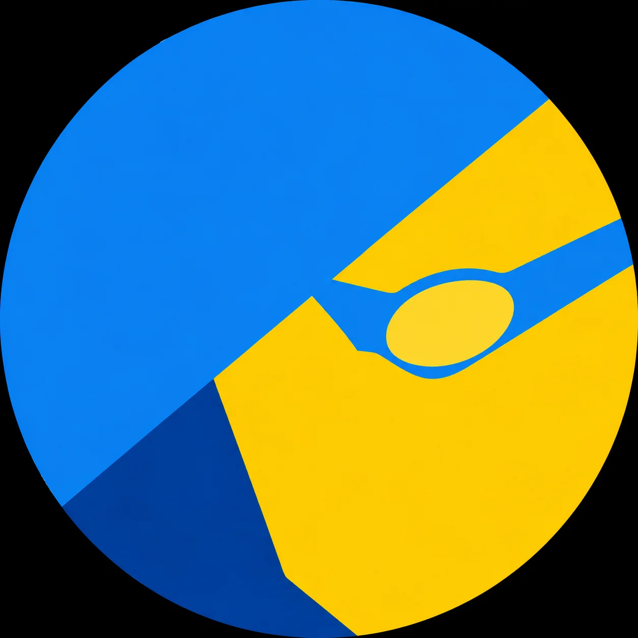 Blue and yellow color block minimalist invincible pfp with abstract design for modern Instagram profiles
