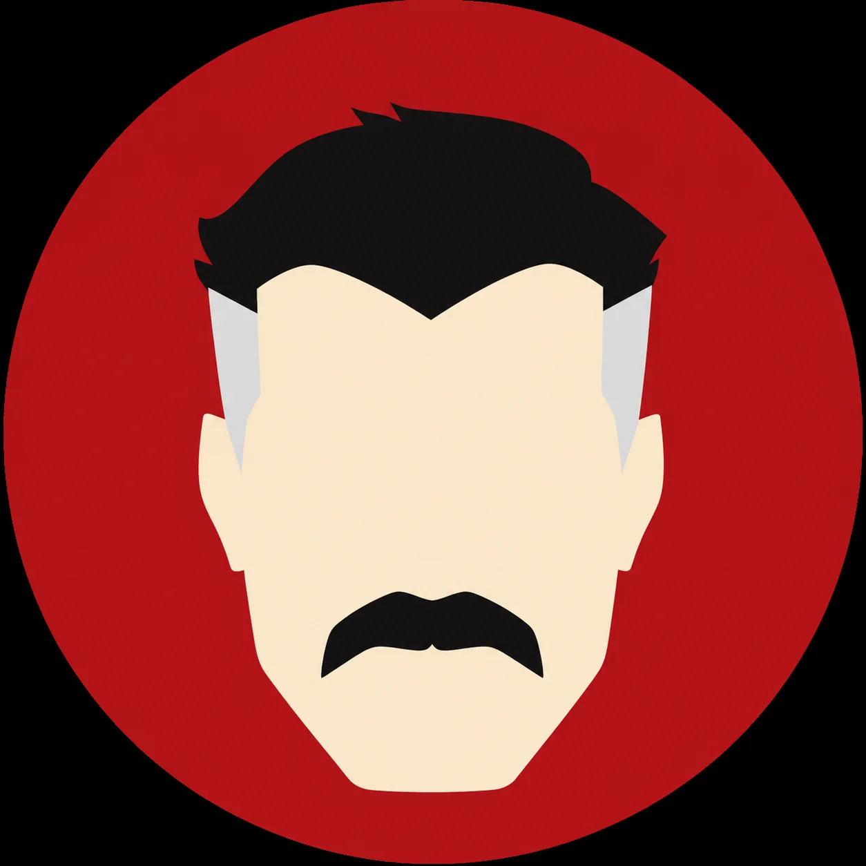 Simple icon minimalist Omni-Man invincible pfp with clean mustache design for modern Discord avatars