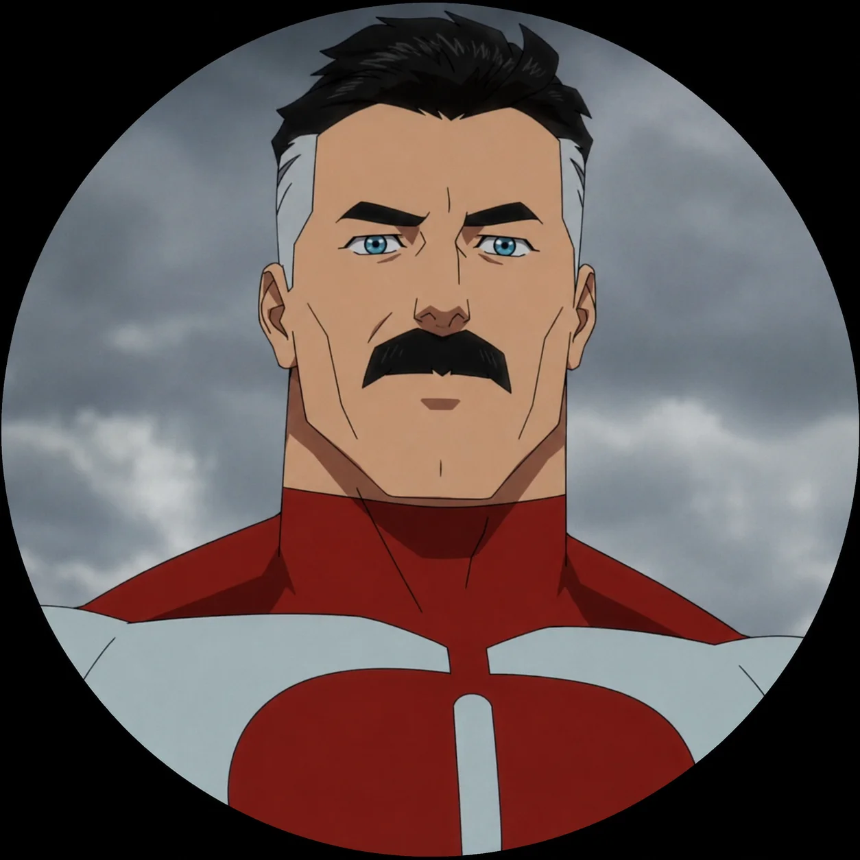 Classic Omni-Man invincible pfp with iconic mustache and white uniform perfect for Discord villain profiles