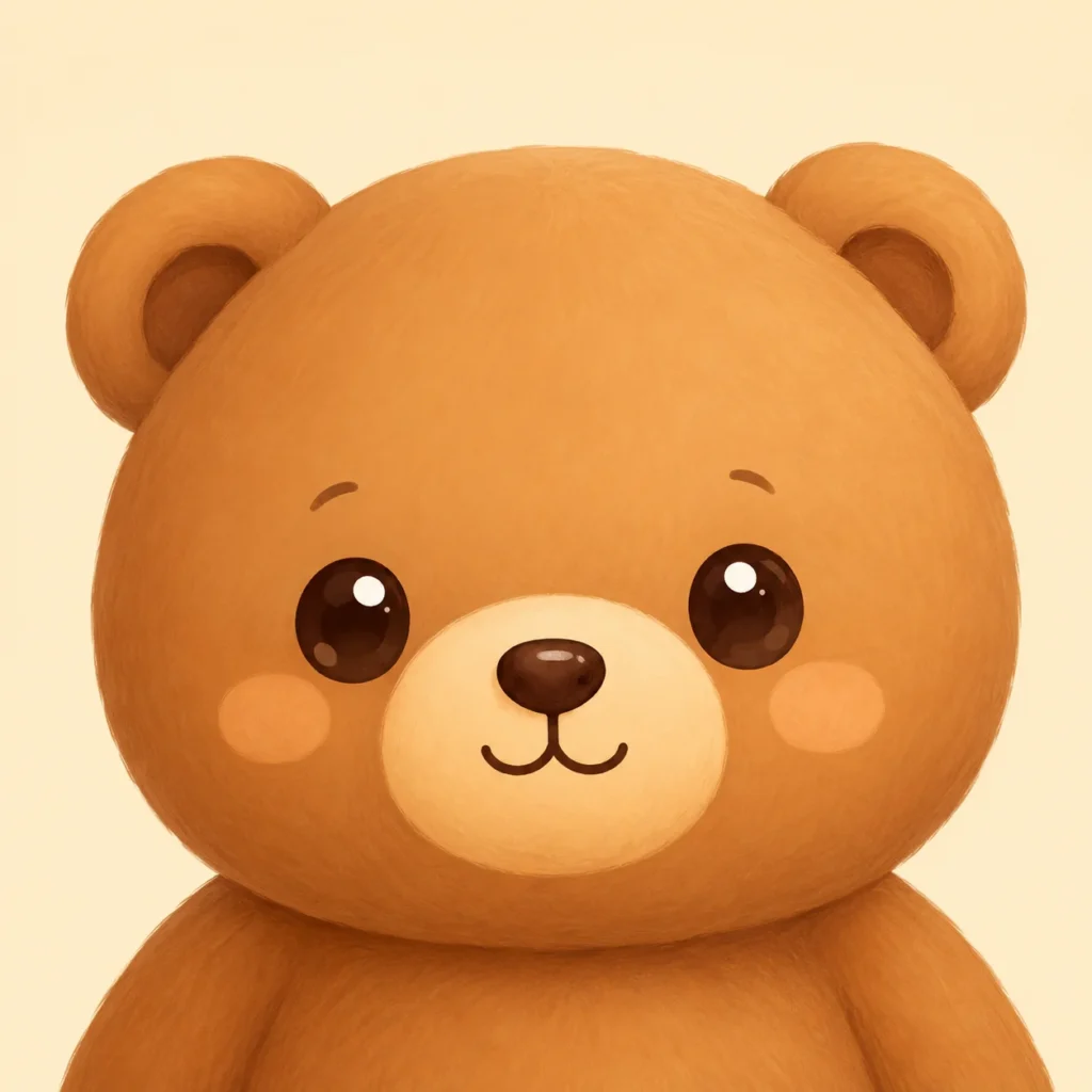 Kawaii bear pfp with honey tones and round face for cozy profile picture aesthetics
