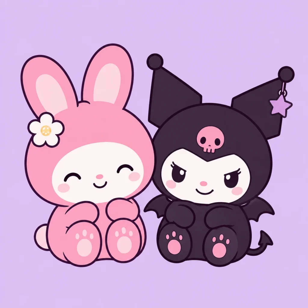 Matching kawaii pfp with Sanrio-style duo energy for cute Discord and TikTok pairs
