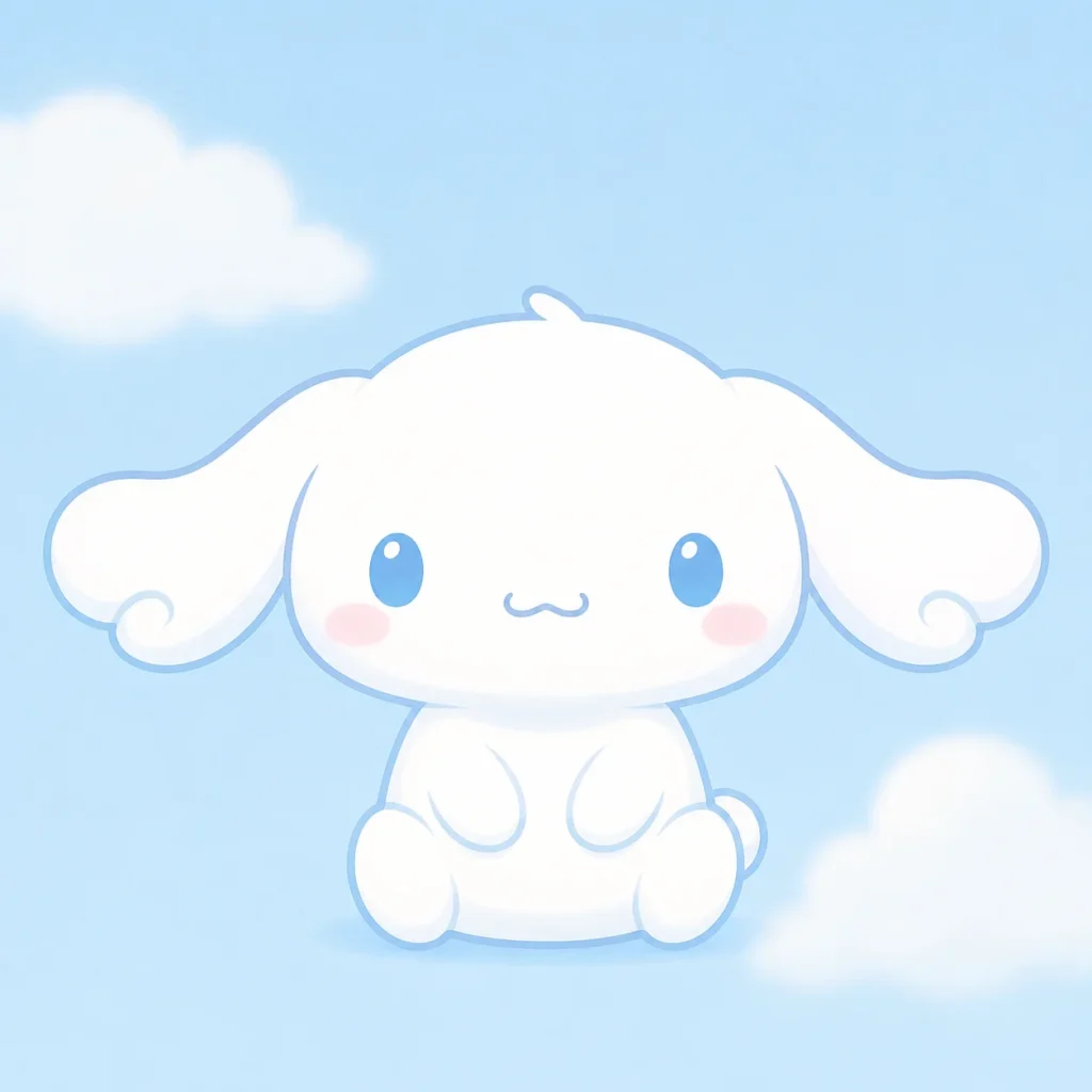 Cinnamoroll kawaii pfp with blue cloud tones for sweet Instagram and Discord avatars