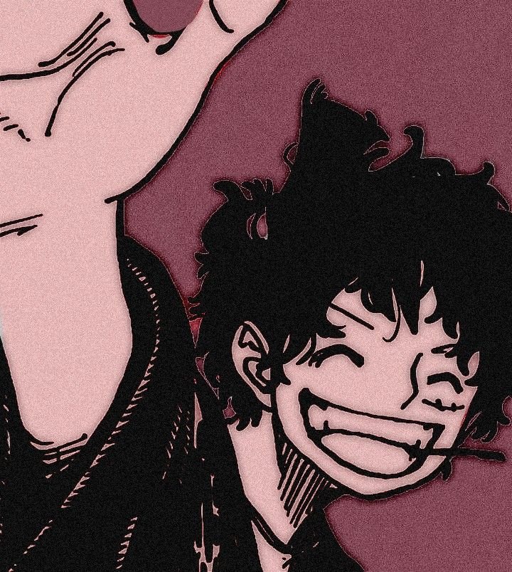 Cute blushing luffy pfp winking with soft watercolor strokes ideal for TikTok bio avatars