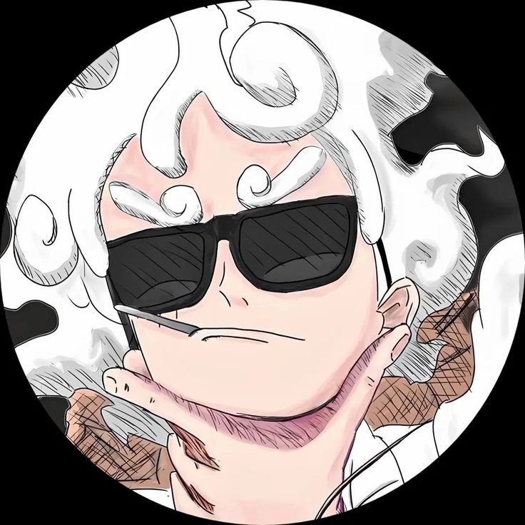 Discord ready luffy pfp with round cut and sunglasses perfect for casual server icons