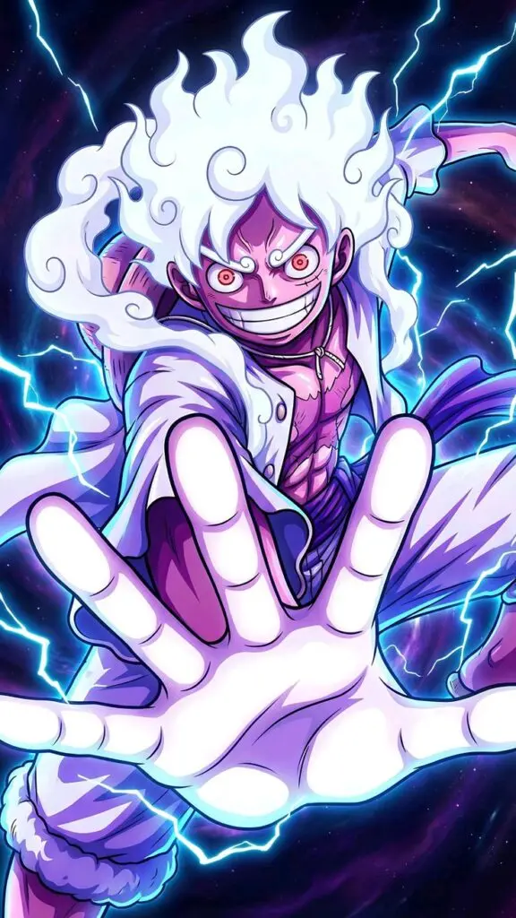 Gear 5 luffy pfp showing rubber elastic stretch action ideal for energetic discord avatars