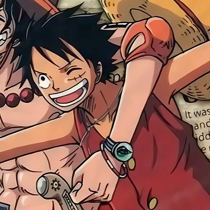 Matching luffy and ace brother pfp with fire orange tones ideal for sibling pair profiles