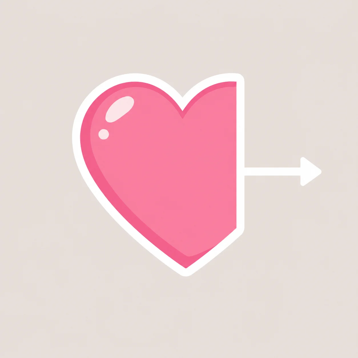Bestie matching heart pfp pair in pink and blue with connecting arrow through both hearts (87 characters)
