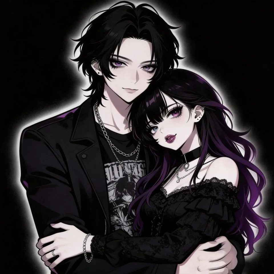 Matching profile icons with broken halo details for dark romantic emo avatar aesthetics