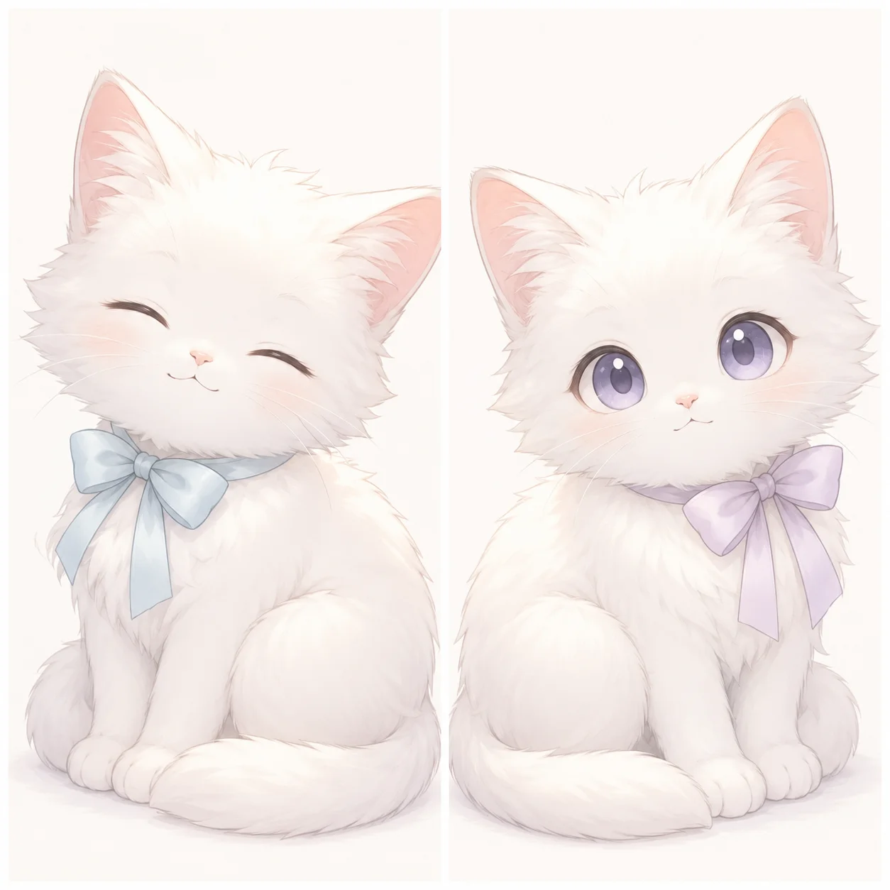 Cute matching white cat pfp duo with soft aesthetic styling for Instagram and Discord avatars
