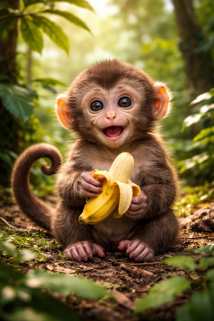 Cute monkey pfp with warm brown fur and bright smile perfect for Discord chats and playful TikTok profiles