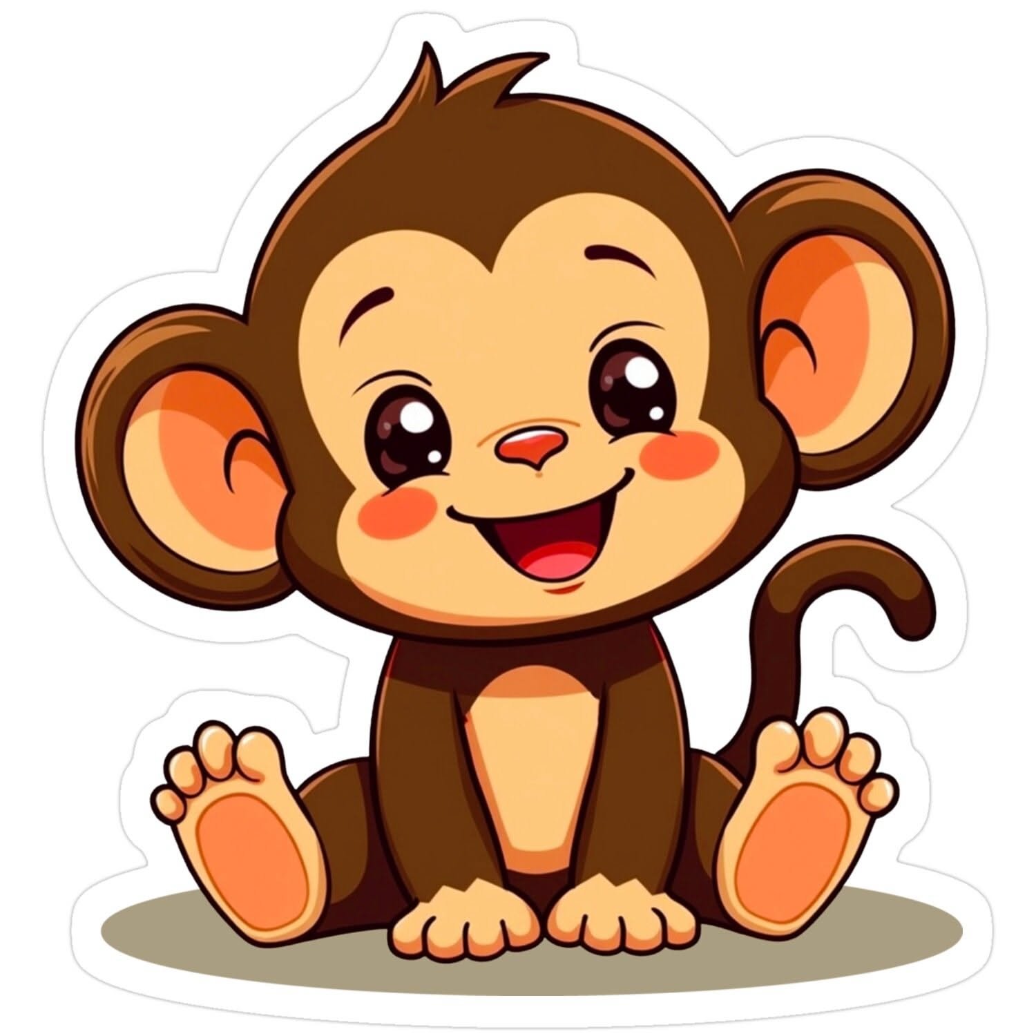 Cartoon monkey profile picture with bold orange outline for bright TikTok and gaming avatars