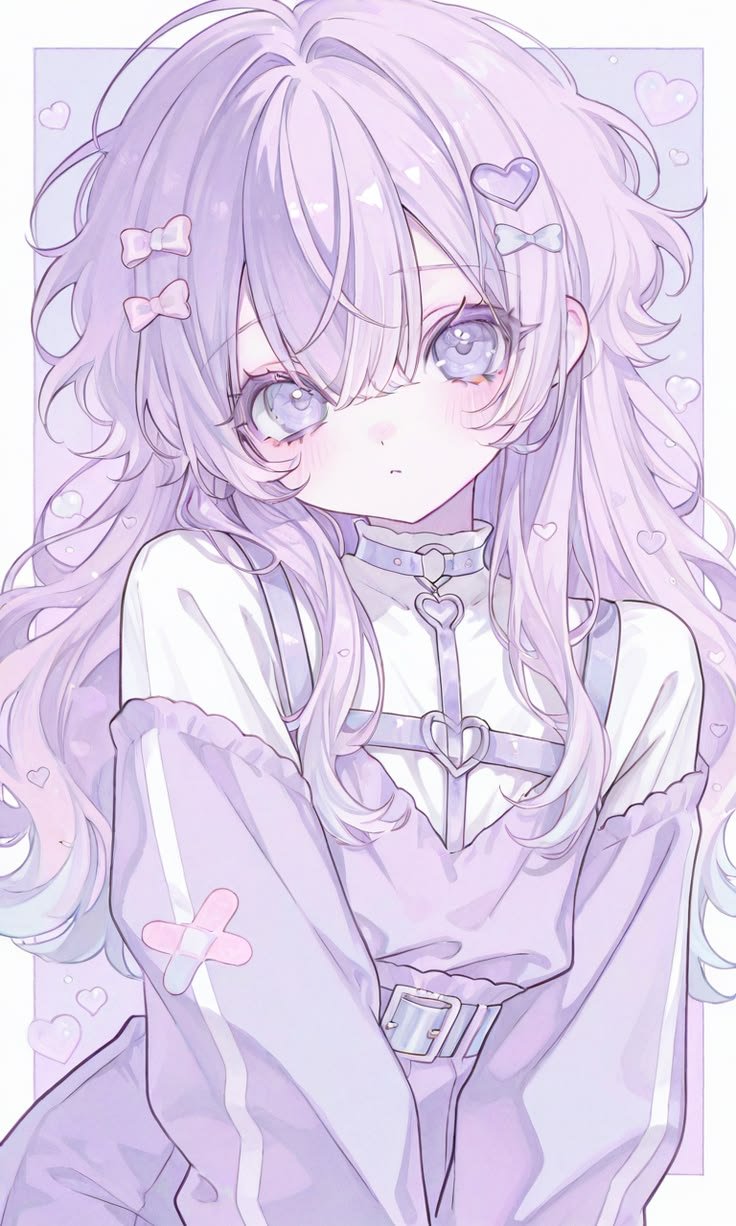 Pastel purple avatar with blush tones and cloud details for cute aesthetic social icons