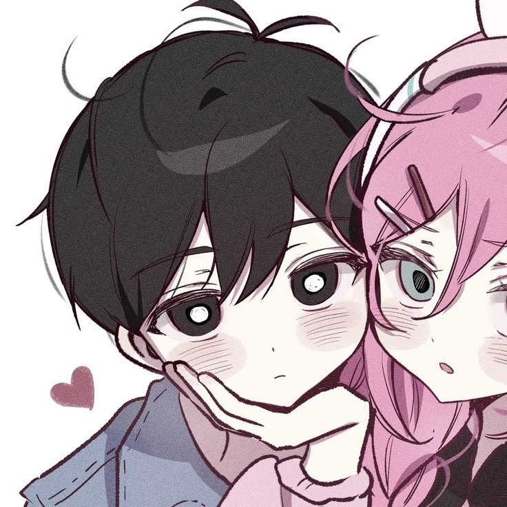 Matching pink pfp set with two-tone pastel design, coordinated profile pictures for friends and couples on Discord