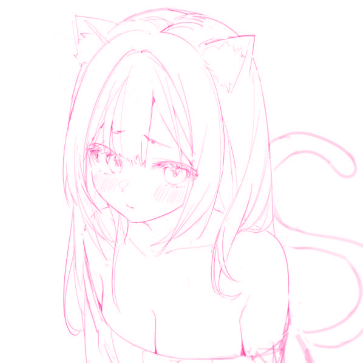 Minimal line art pink pfp with single stroke design, clean simple aesthetic profile picture for TikTok and Pinterest