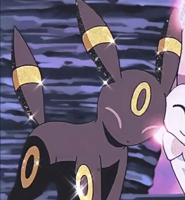 Matching Umbreon and Espeon Pokemon pfp duo in dark and light purple tones for couples or best friend profiles
