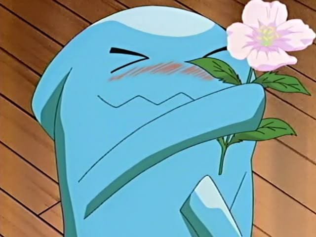 Wobbuffet Pokemon pfp with blank deadpan stare and blue balloon body for ironic meme-style profile pictures