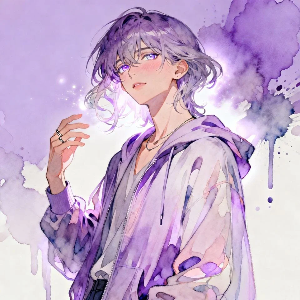 Soft lavender purple pfp with airy cloud background for calm TikTok and Instagram avatar styling