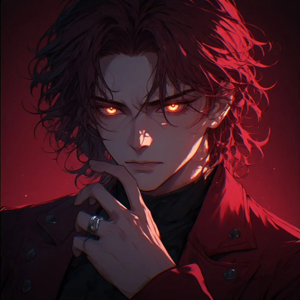 Red anime boy pfp with varsity jacket and confident smirk for stylish TikTok and Discord use