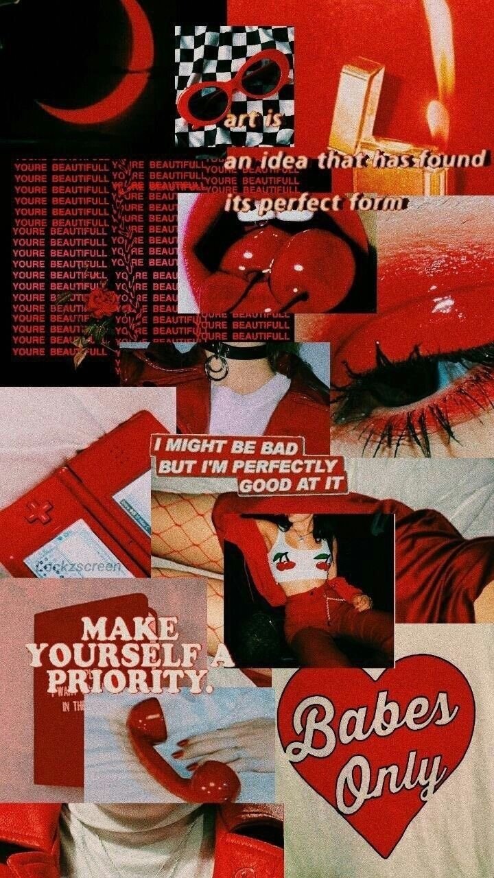 Matching red pfp duo with split-heart design for couples on Discord and Instagram