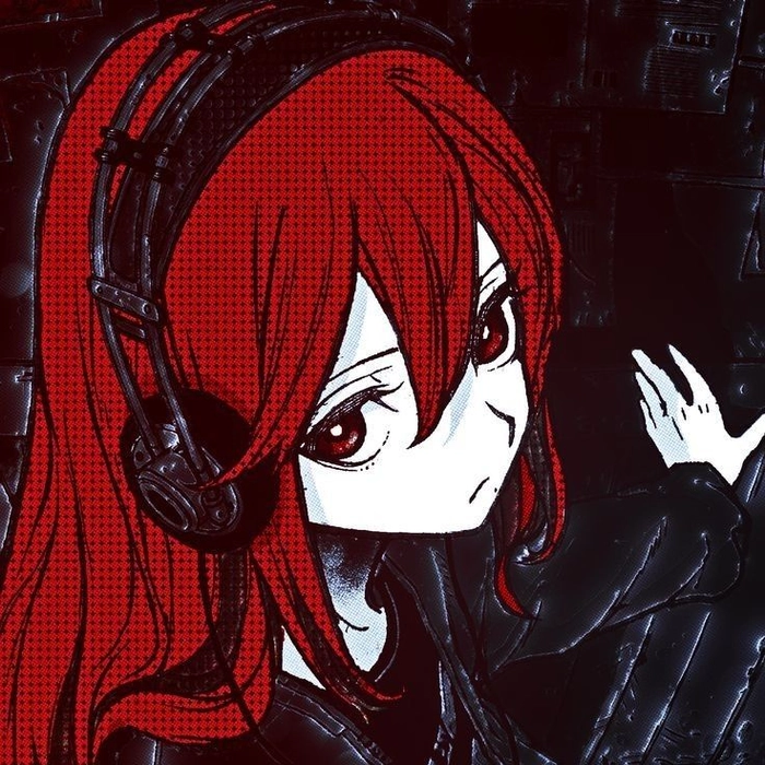Matching red gamer pfp pair with headsets and neon glow for Discord duo accounts