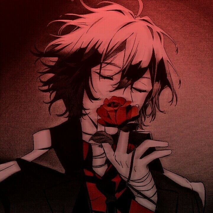 Soft aesthetic red pfp with rose filter and gentle expression for Instagram and TikTok profiles