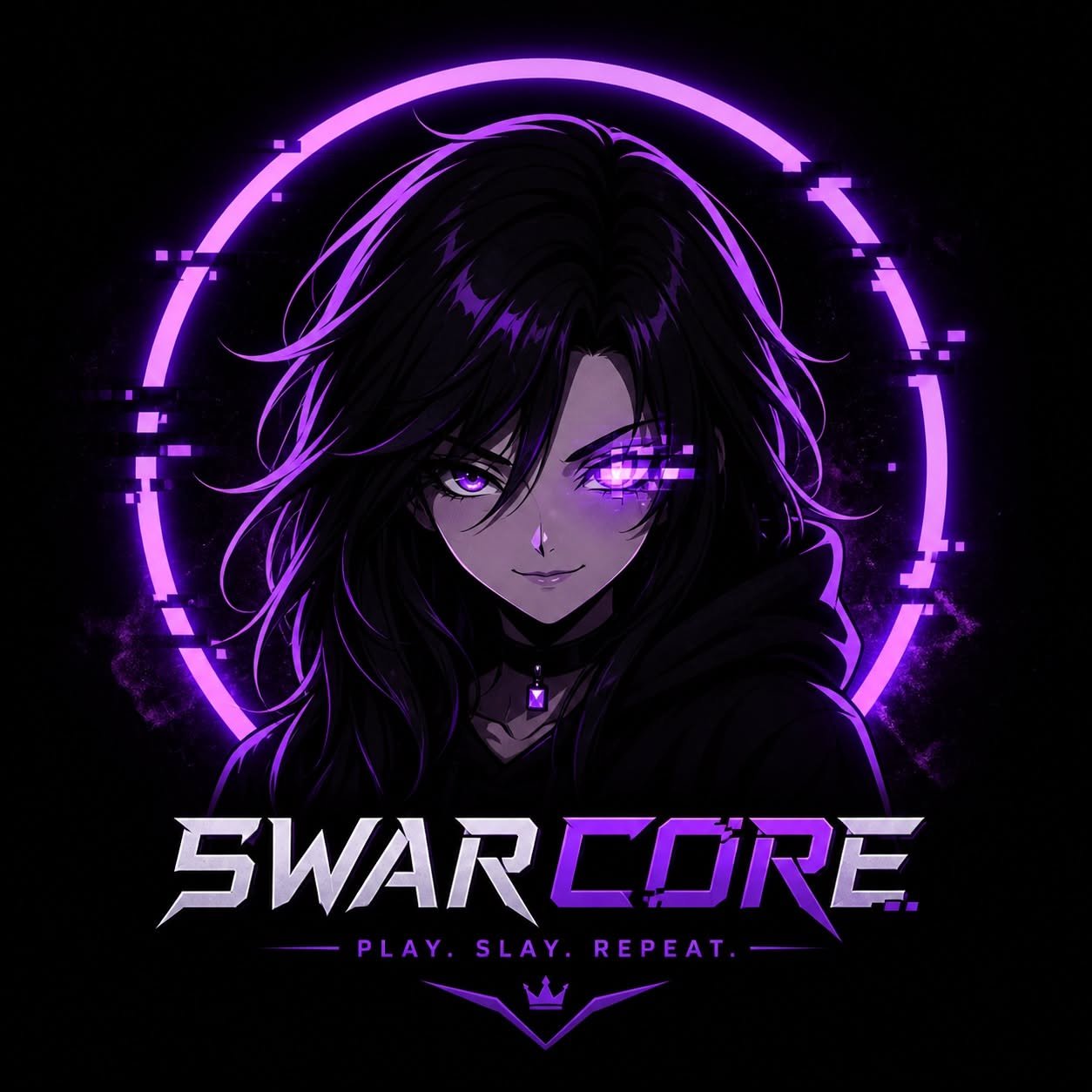 Sharp purple avatar with esports energy for confident Discord and gaming profiles