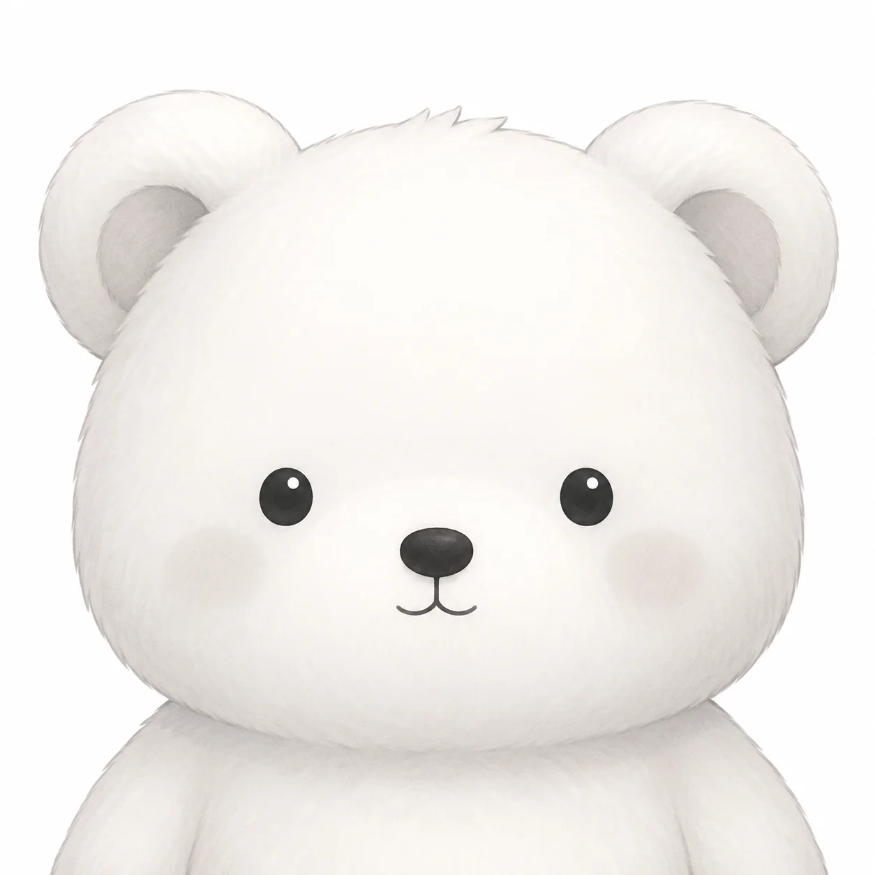 Cute white bear pfp with monochrome face details for cozy Discord and gaming profile icons