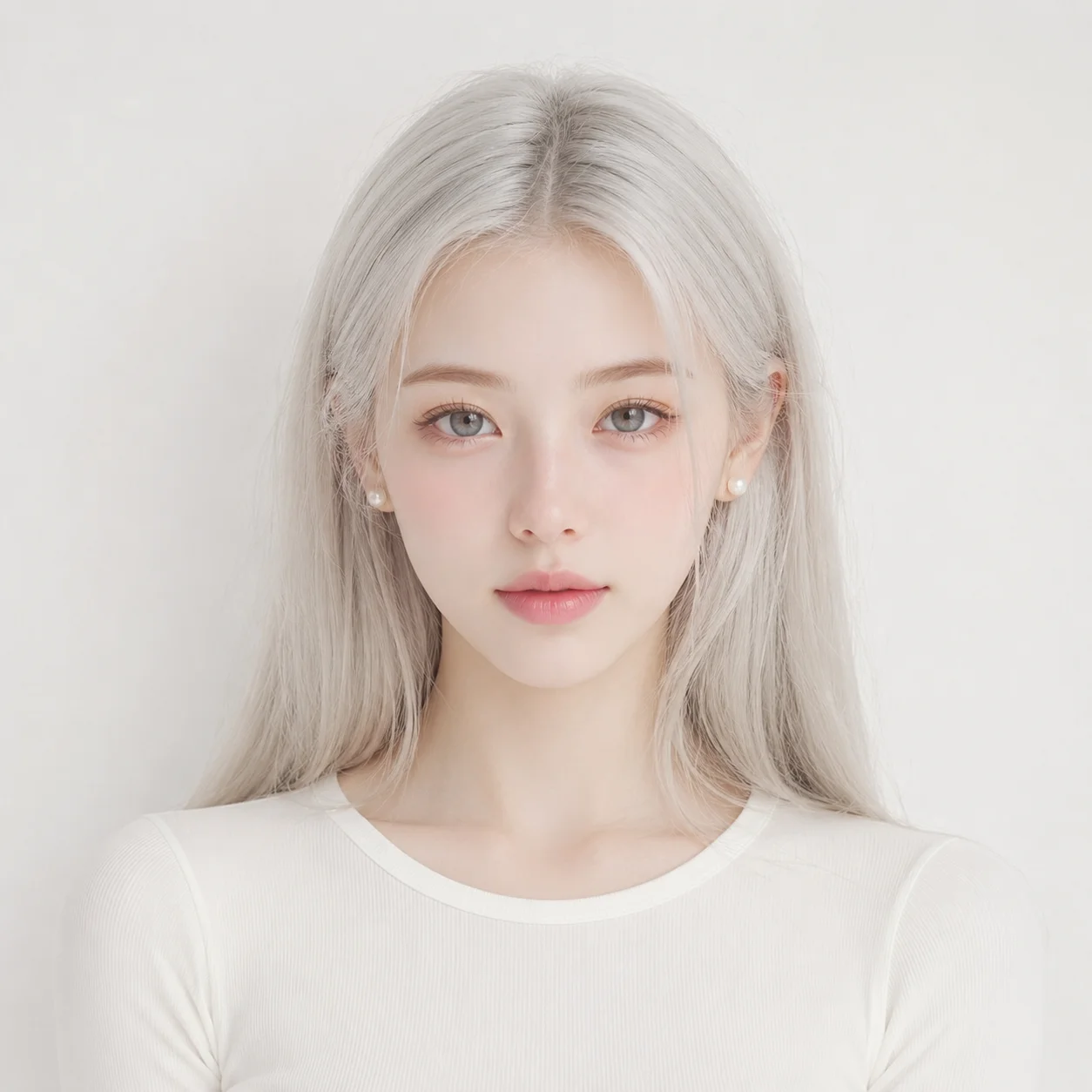 White pfp girl with pale hair and clean aesthetic styling for TikTok and social media avatar use