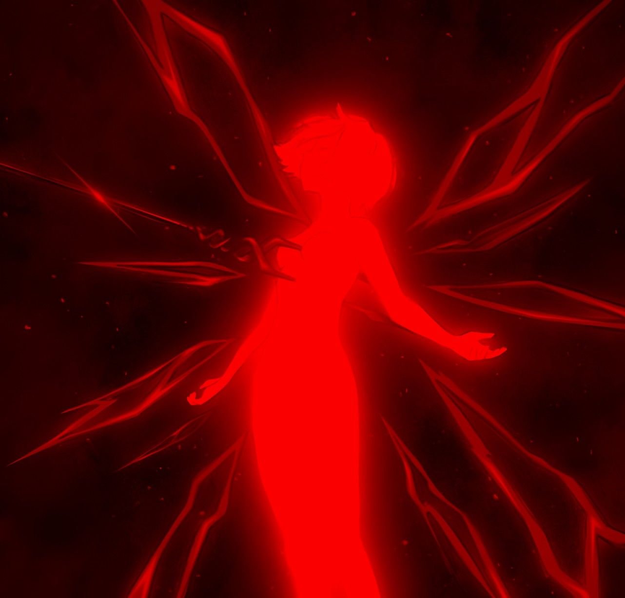 Y2K red pfp with cyber angel styling and glossy effects for aesthetic Discord avatars